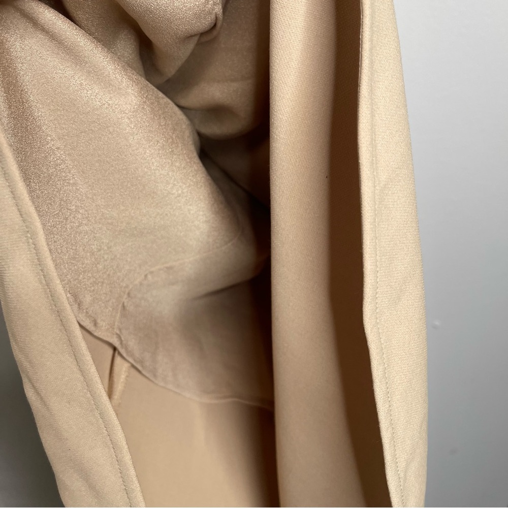 Halston Heritage Camel Drape Front Asymmetrical Hem Dress Sleeveless Size 4 - Picture 12 of 16